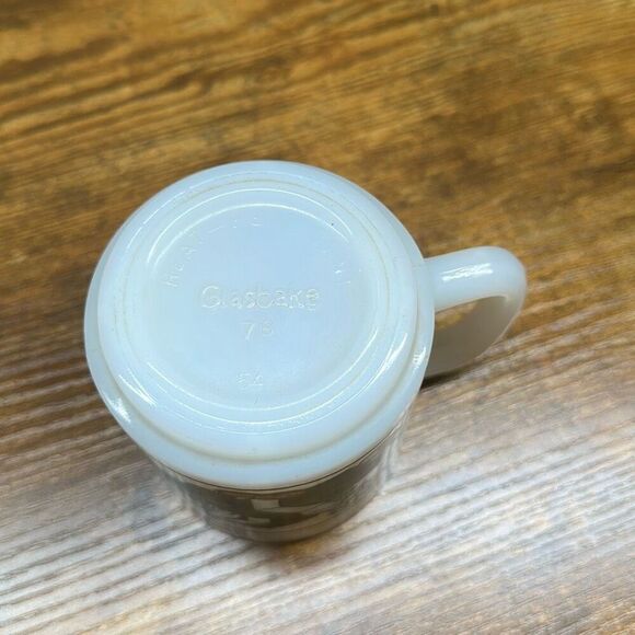 Vintage Glasbake Milk Glass Coffee Mug I’d Rather Be Rich than Beautiful - Picture 5 of 6